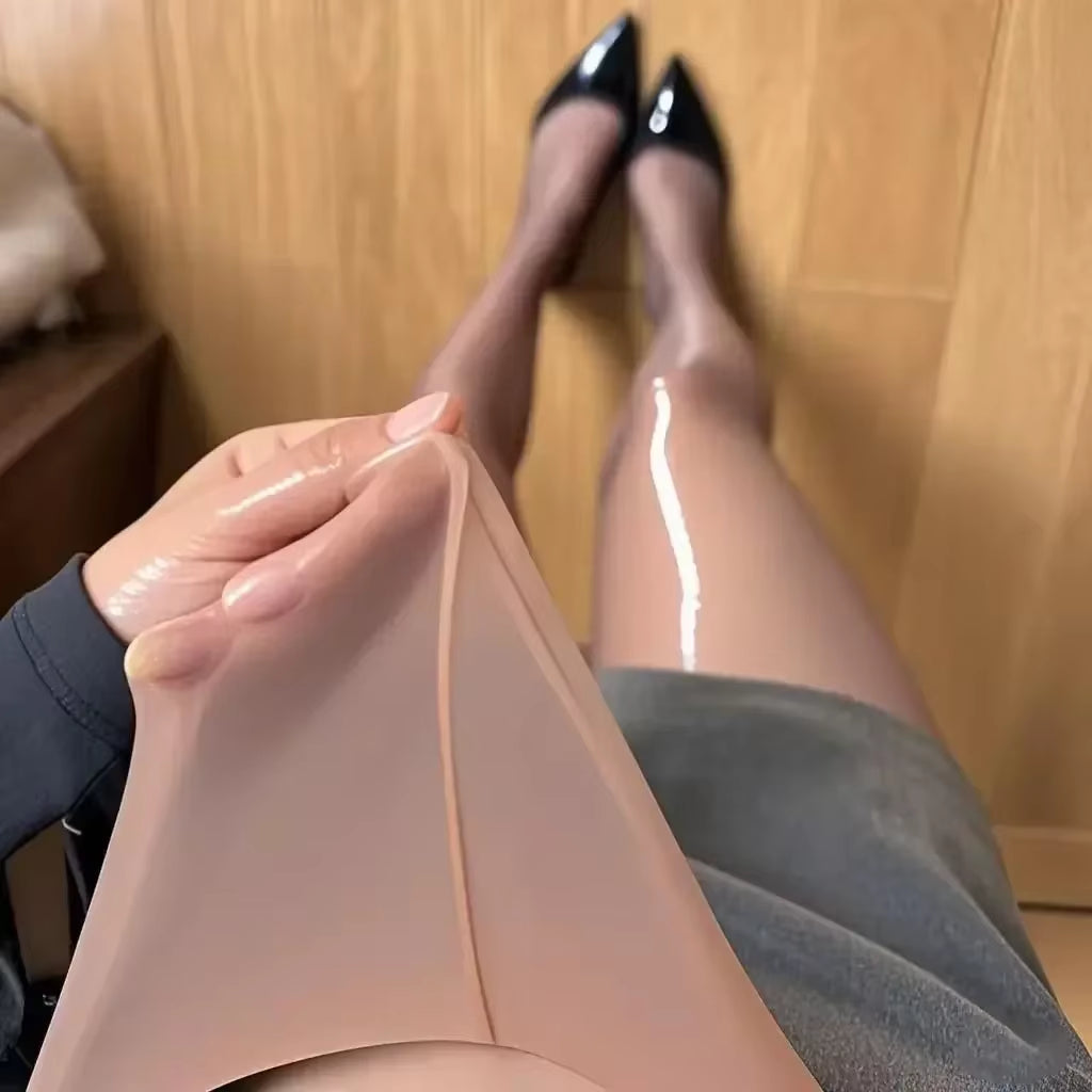 1 Pairs of Glossy Socks, Pantyhose, Horse Oil Socks, Smooth and Shiny Women'S Leggings, Aurora Socks, Black Pantyhose